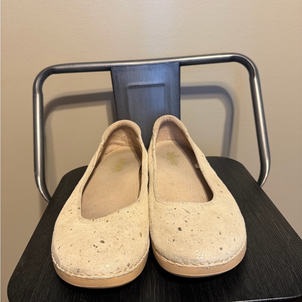 Alegria Leather Comfort Ballet Flats Cream Speckled Women’s 10 - Picture 2 of 12